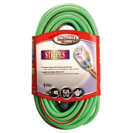 SOUTHWIRE Coleman Cable 50ft. 12-3 Stripes Outdoor Extension Cord  02548-54 02548-54